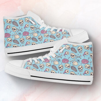Harajuku Skull Shoes | Custom High Top Sneakers For Kids & Adults