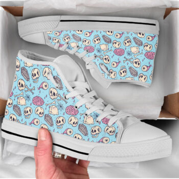 Harajuku Skull Shoes | Custom High Top Sneakers For Kids & Adults