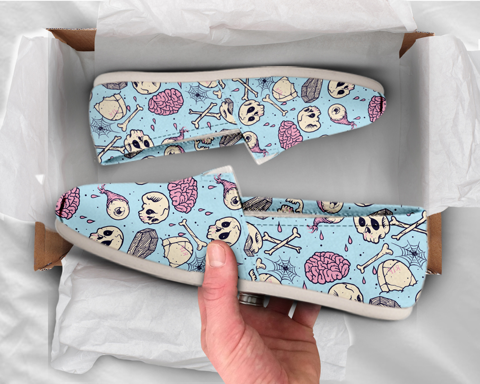 Skull Loafer Shoes | Custom Canvas Sneakers For Kids & Adults