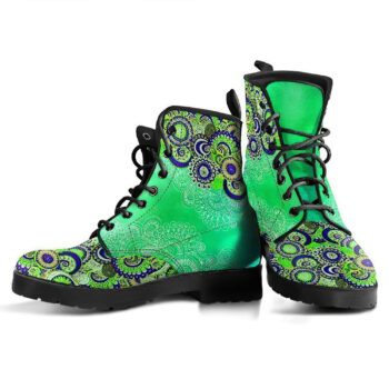 Green Paisley Mandala Handcrafted Boots