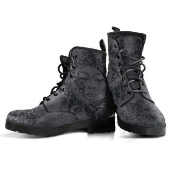 Grey Sun And Moon Handcrafted Boots 1
