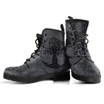 Grey Tree Of Life Handcrafted Boots