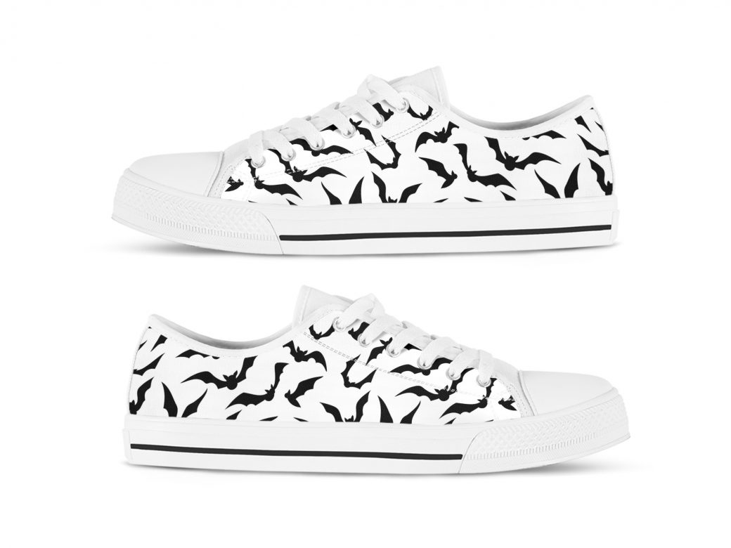 Halloween Bats Shoes | Custom Low Tops Sneakers For Kids & Adults