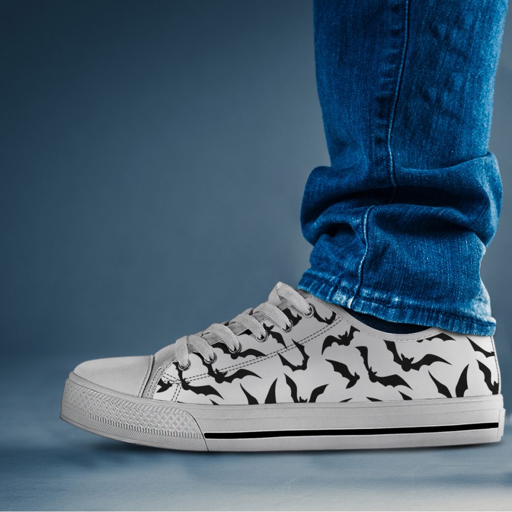 Halloween Bats Shoes | Custom Low Tops Sneakers For Kids & Adults