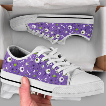 Eyeball Halloween Shoes | Custom Low Tops Sneakers For Kids & Adults