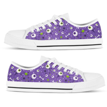 Eyeball Halloween Shoes | Custom Low Tops Sneakers For Kids & Adults