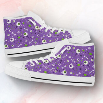 Purple Eyeball Shoes | Custom High Top Sneakers For Kids & Adults