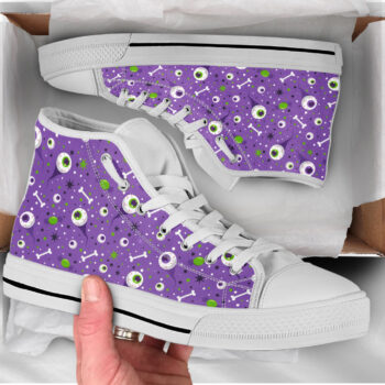Purple Eyeball Shoes | Custom High Top Sneakers For Kids & Adults