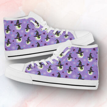 Purple Witch Shoes | Custom High Top Sneakers For Kids & Adults