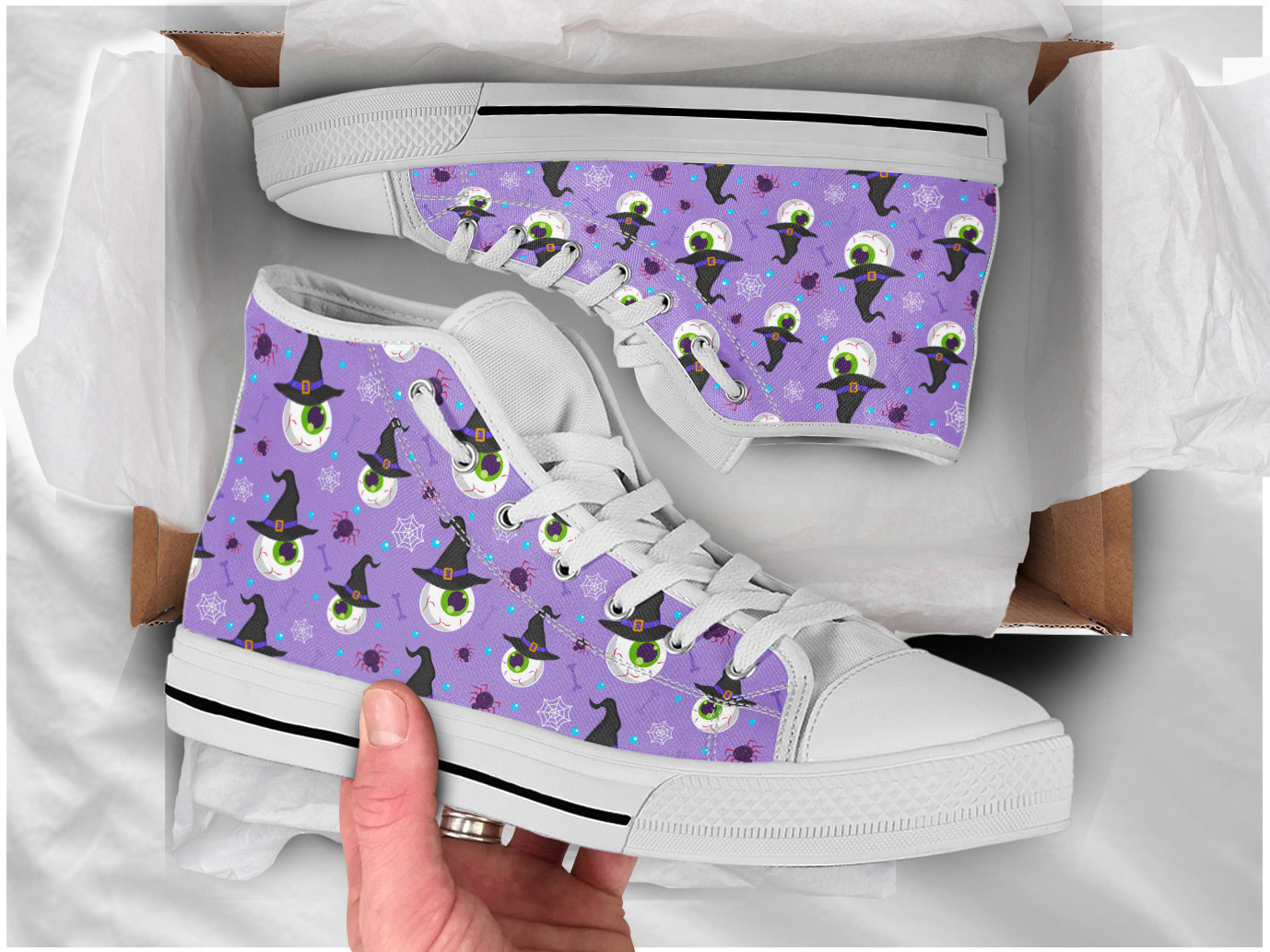 Purple Witch Shoes | Custom High Top Sneakers For Kids & Adults