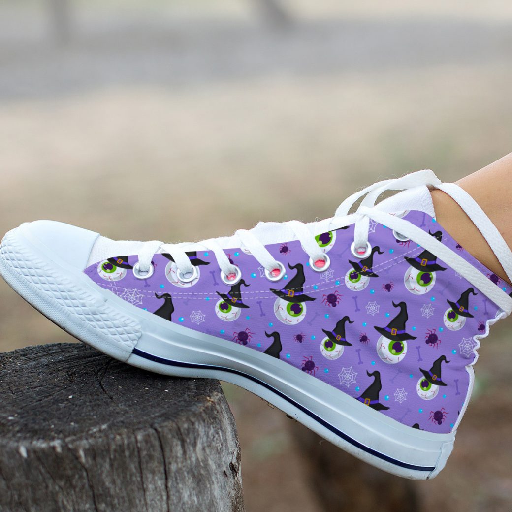 Purple Witch Shoes | Custom High Top Sneakers For Kids & Adults
