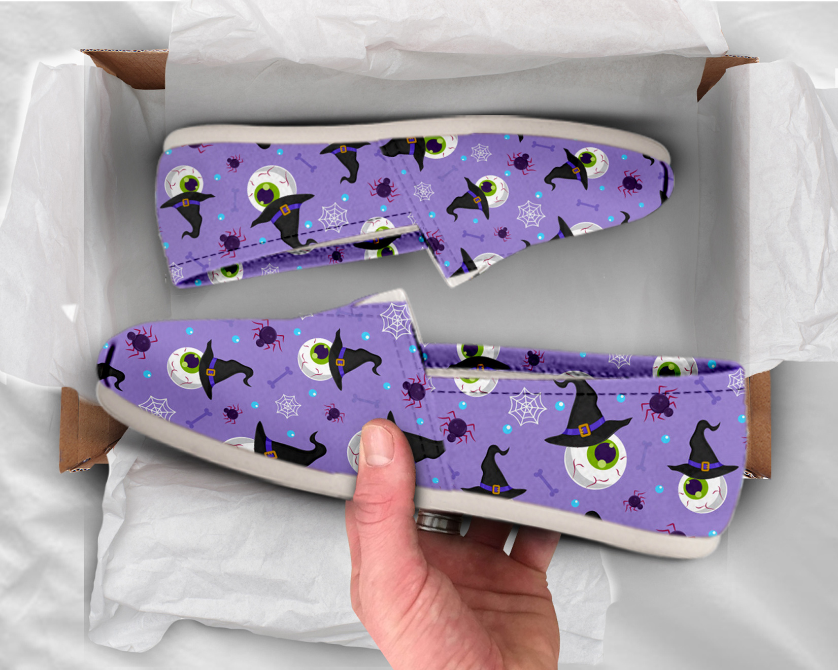 Eyeball Witch Shoes | Custom Canvas Sneakers For Kids & Adults