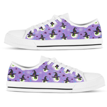 Purple Halloween Shoes | Custom Low Tops Sneakers For Kids & Adults