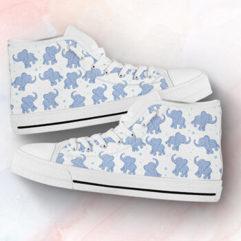 Elephant Printed Shoes | Custom High Top Sneakers For Kids & Adults