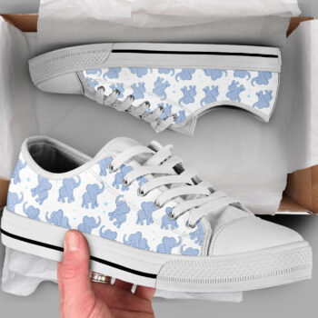 Happy Elephant Shoes | Custom Low Tops Sneakers For Kids & Adults