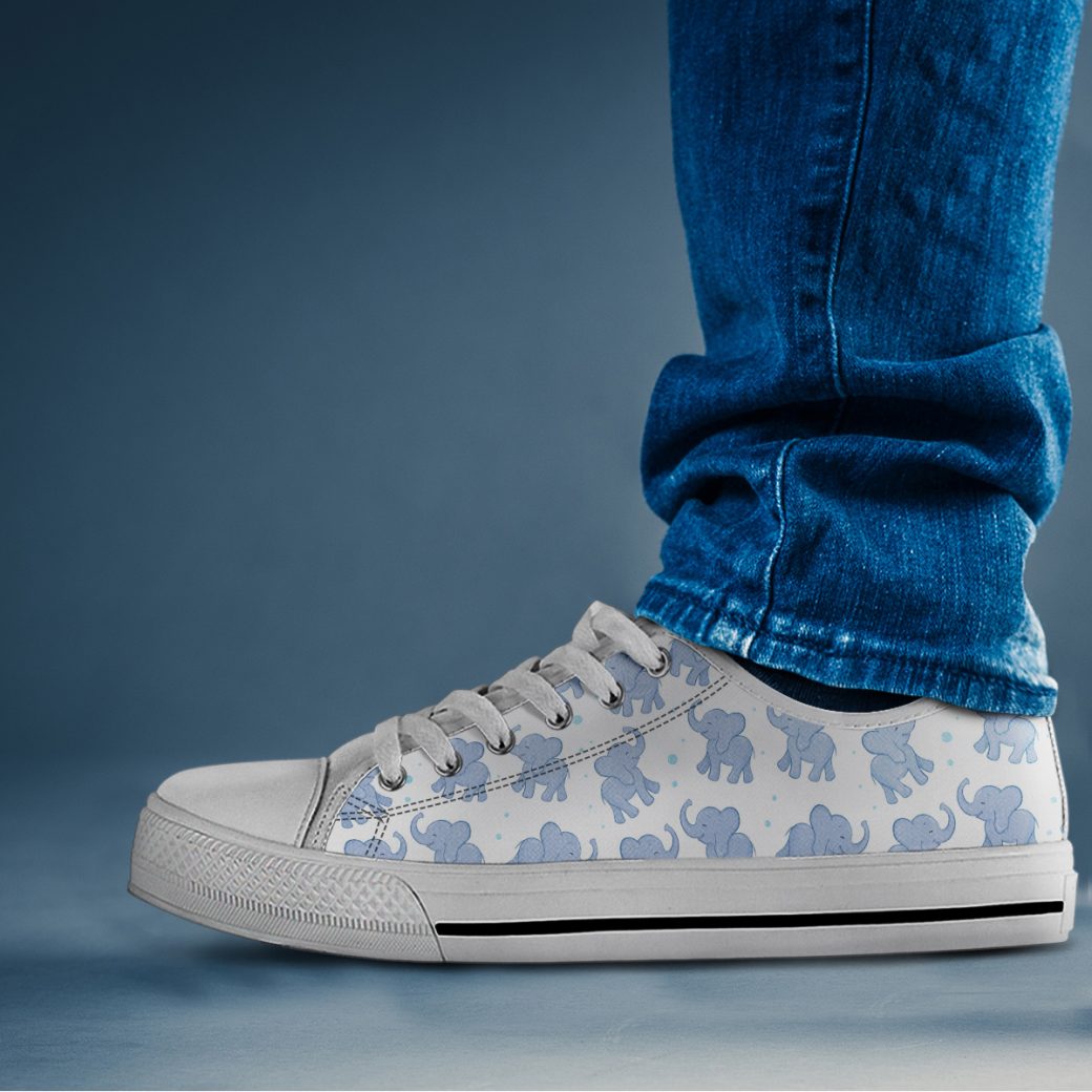 Happy Elephant Shoes | Custom Low Tops Sneakers For Kids & Adults
