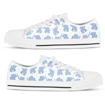 Happy Elephant Shoes | Custom Low Tops Sneakers For Kids & Adults