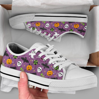 Halloween Pumpkin Shoes | Custom Low Tops Sneakers For Kids & Adults