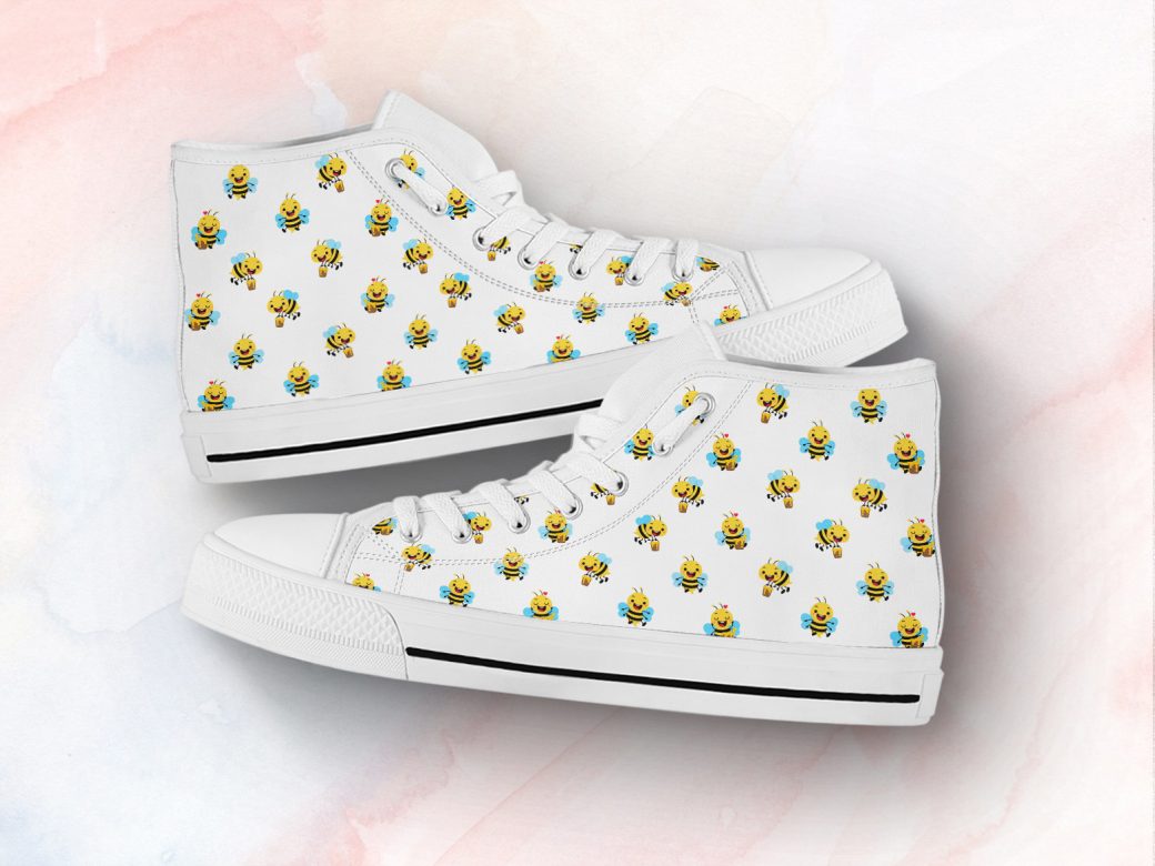Honey Bee Shoes | Custom High Top Sneakers For Kids & Adults