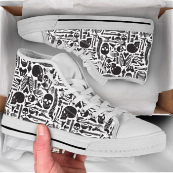 Human Bones Shoes | Custom High Top Sneakers For Kids & Adults