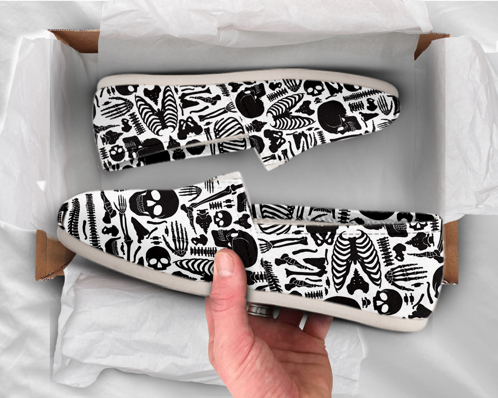 Skeleton Bones Shoes | Custom Canvas Sneakers For Kids & Adults