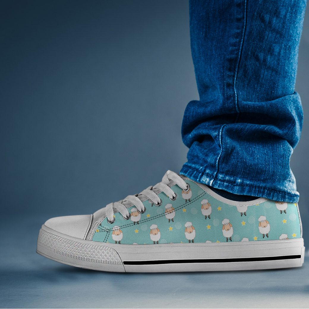 Sheep Printed Shoes | Custom Low Tops Sneakers For Kids & Adults