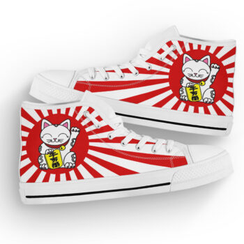 Japanese Cat Shoes | Custom High Top Sneakers For Kids & Adults