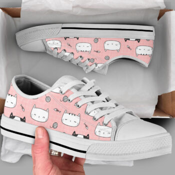Kawaii Cat Shoes | Custom Low Tops Sneakers For Kids & Adults