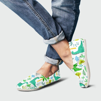 Dinosaur Summer Shoes | Custom Canvas Sneakers For Kids & Adults