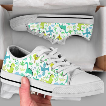 Cute Dinosaur Shoes | Custom Low Tops Sneakers For Kids & Adults