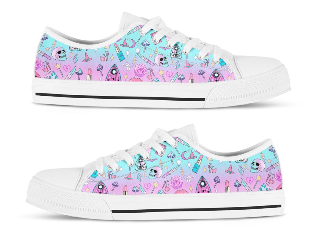 Pastel Goth Shoes | Custom Low Tops Sneakers For Kids & Adults