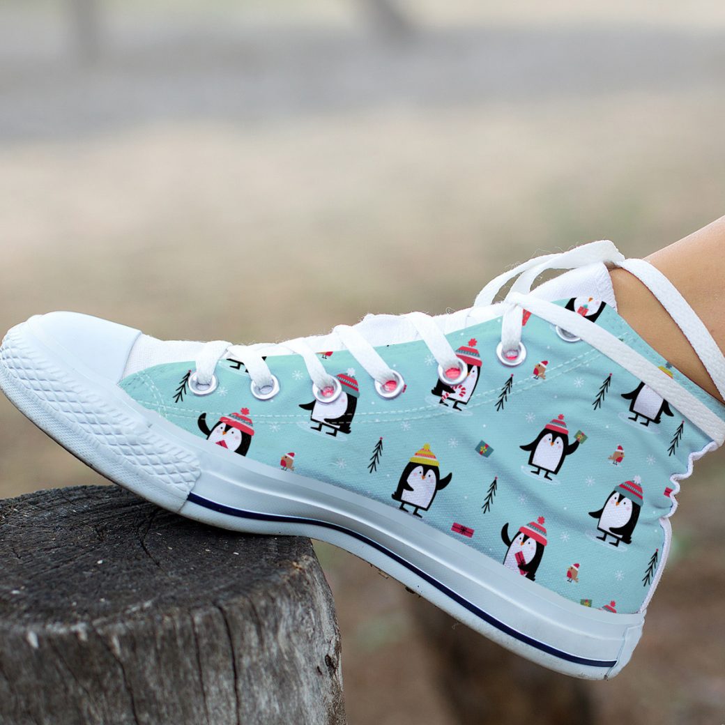 Kawaii Penguin Shoes | Custom High Top Sneakers For Kids & Adults