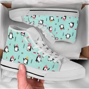 Kawaii Penguin Shoes | Custom High Top Sneakers For Kids & Adults