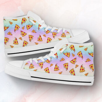 Pastel Kawaii Pizza Shoes | Custom High Top Sneakers For Kids & Adults