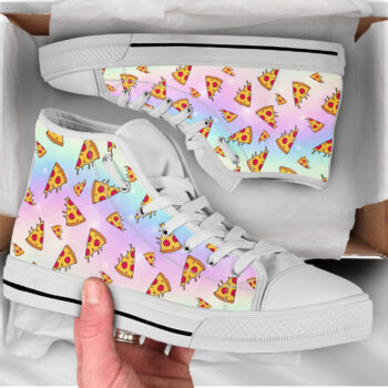 Pastel Kawaii Pizza Shoes | Custom High Top Sneakers For Kids & Adults