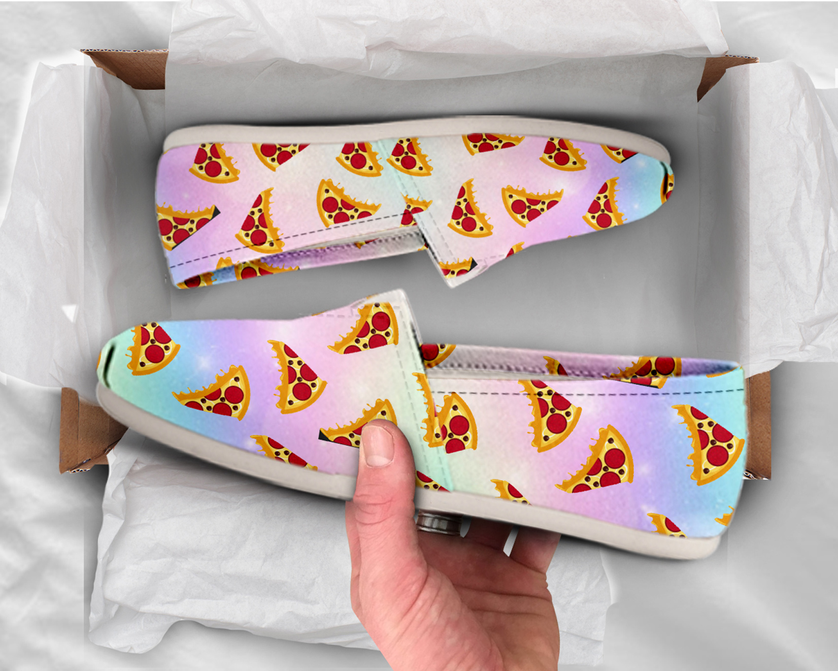 Kawaii Pizza Shoes | Custom Canvas Sneakers For Kids & Adults