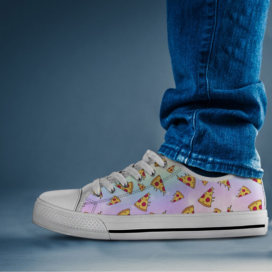 Pastel Punk Pizza Shoes | Custom Low Tops Sneakers For Kids & Adults