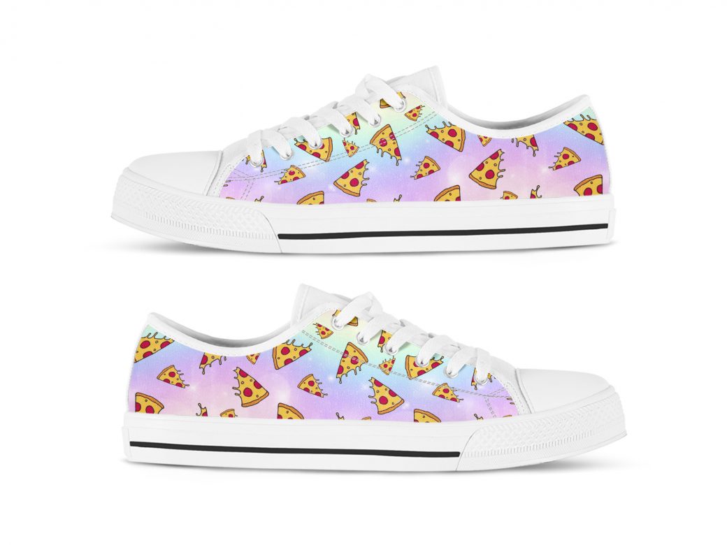 Pastel Punk Pizza Shoes | Custom Low Tops Sneakers For Kids & Adults