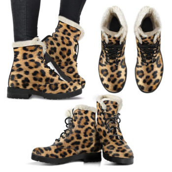 Leopard Animal Print Faux Fur Lined Boots
