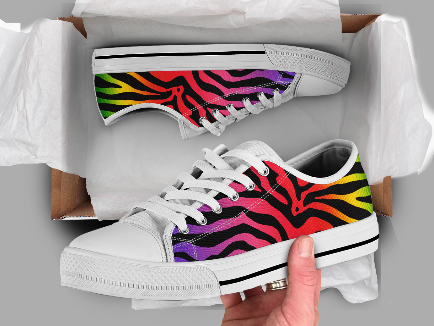 Rainbow Shoes | Custom Low Top Sneakers For Kids & Adults