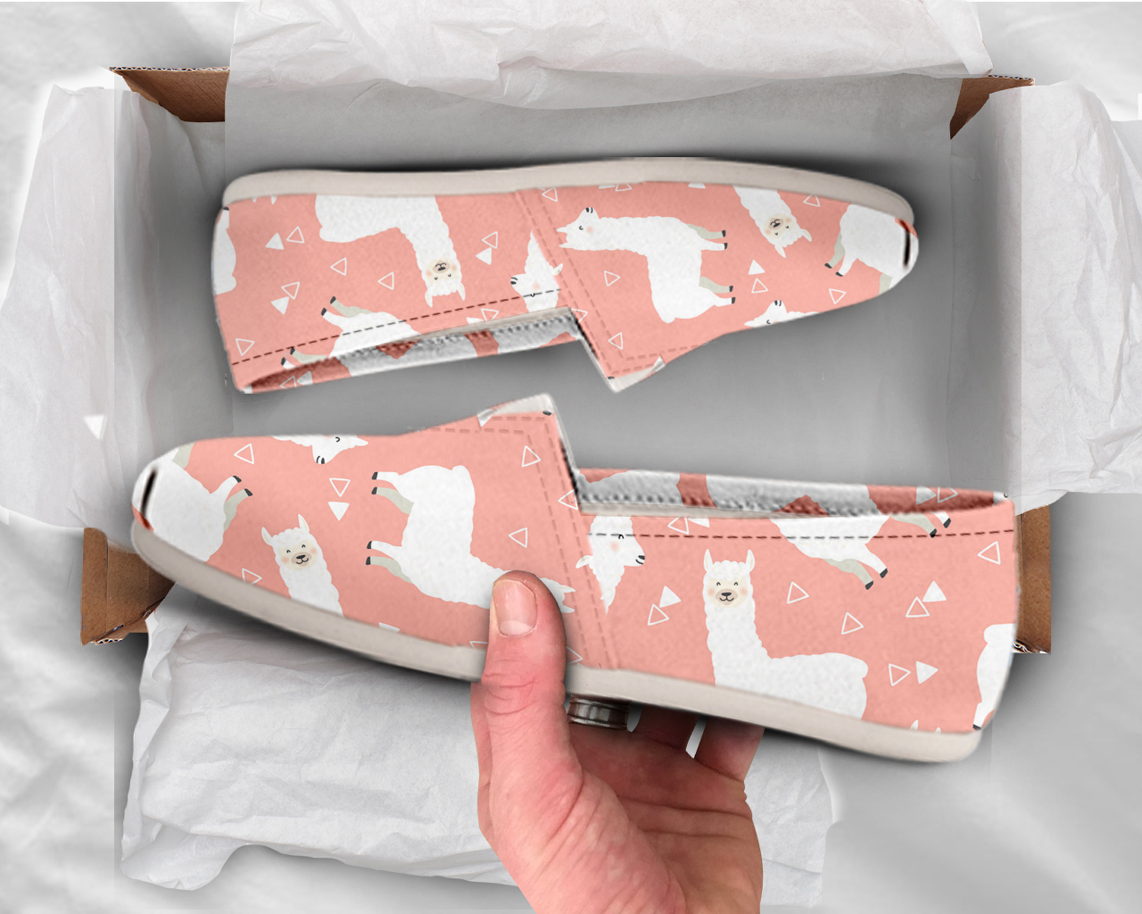Llama Pattern Shoes | Custom Canvas Sneakers For Kids & Adults