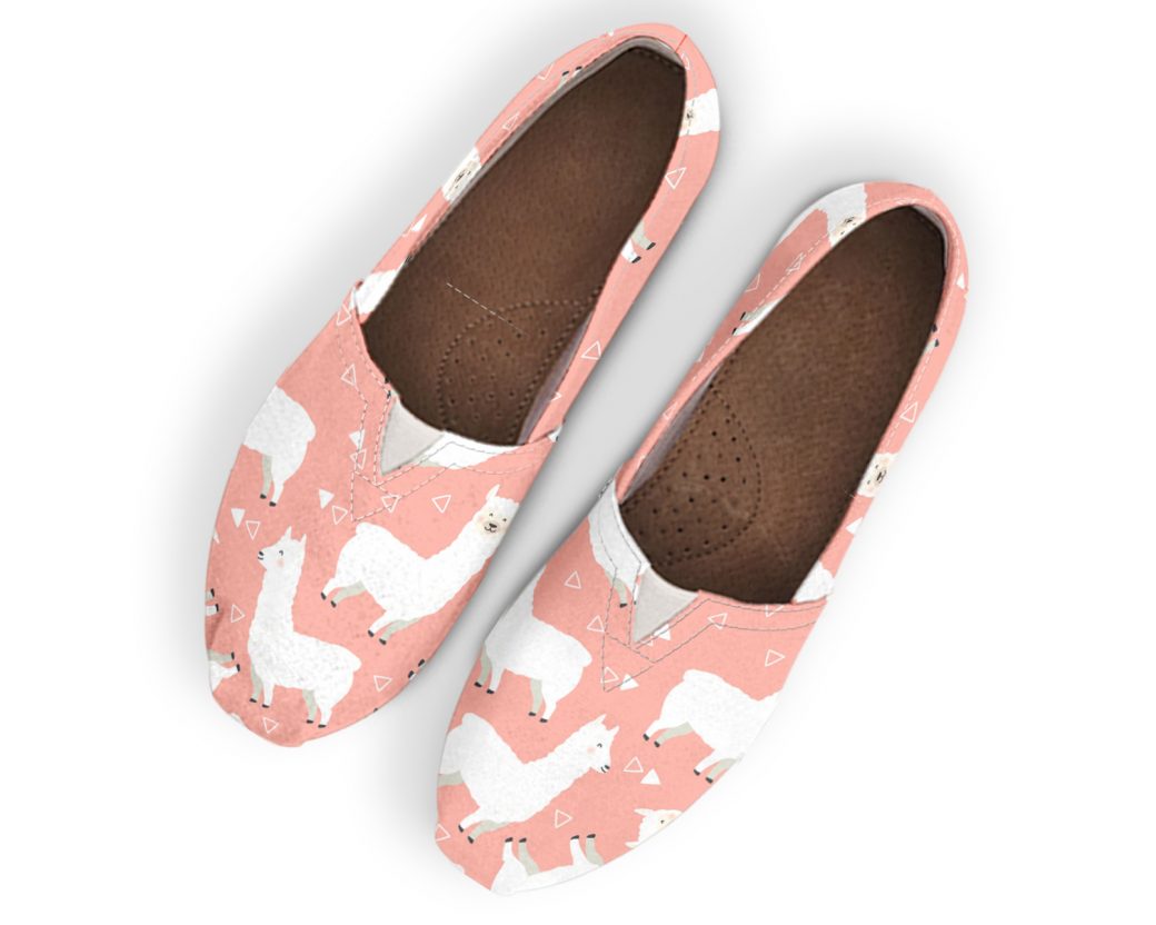 Llama Pattern Shoes | Custom Canvas Sneakers For Kids & Adults