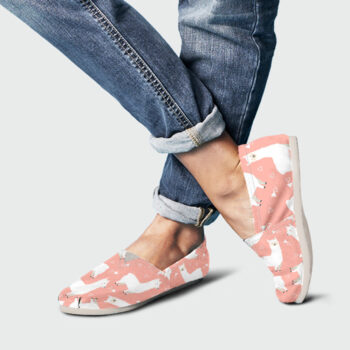 Llama Pattern Shoes | Custom Canvas Sneakers For Kids & Adults