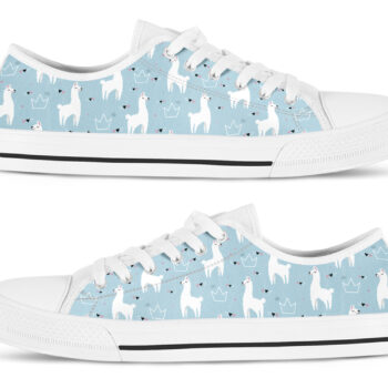 White Llama Shoes | Custom Low Top Sneakers For Kids & Adults