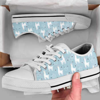 White Llama Shoes | Custom Low Top Sneakers For Kids & Adults