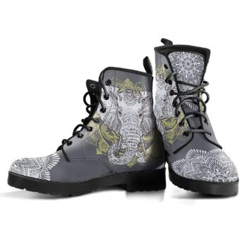 Mandala Elephant Womens Leather Boots 1