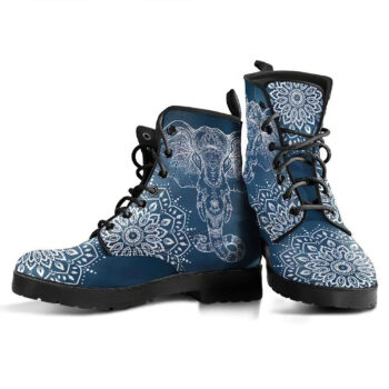 Mandala Elephant Womens Leather Boots 2