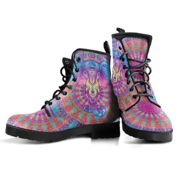 Mandala Elephant Womens Leather Boots