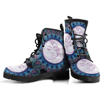 Mandala Sun Moon Womens Leather Boots 5