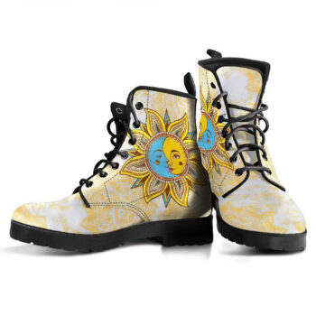 Mandala Sun Moon Womens Leather Boots
